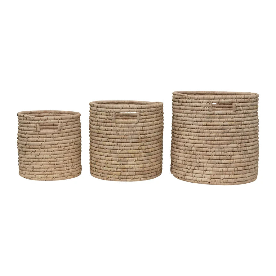 Grass Basket with Built-in Handles