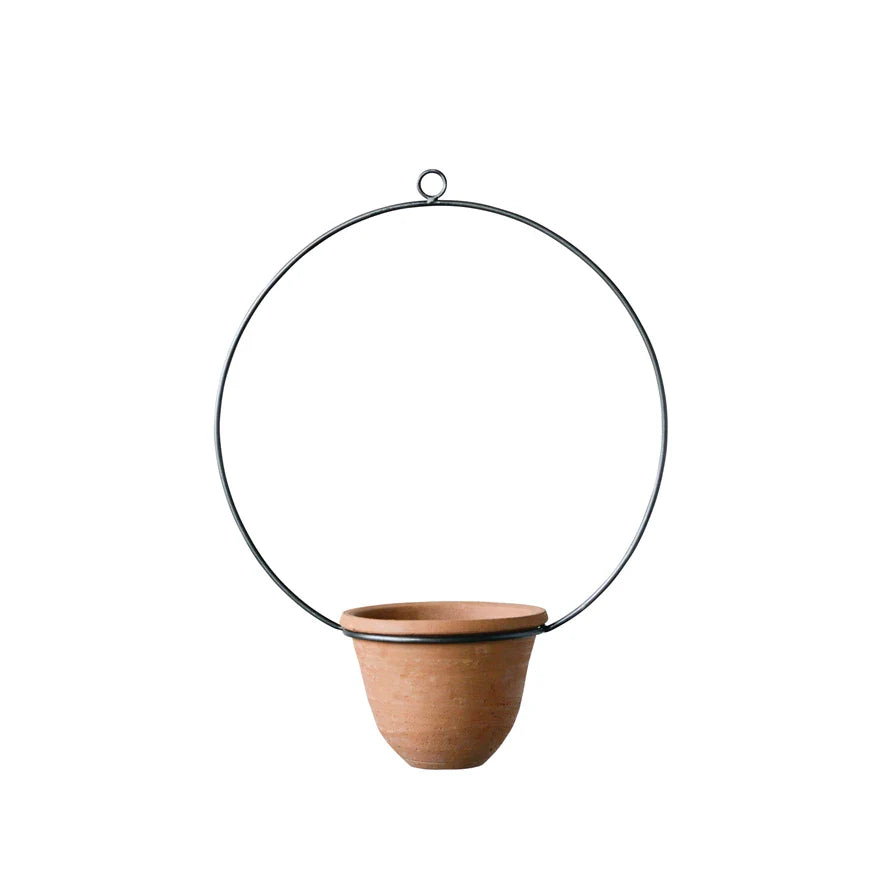 Terracotta Planter with Metal Hanger